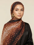 Deep Fawn print Modal Hijab