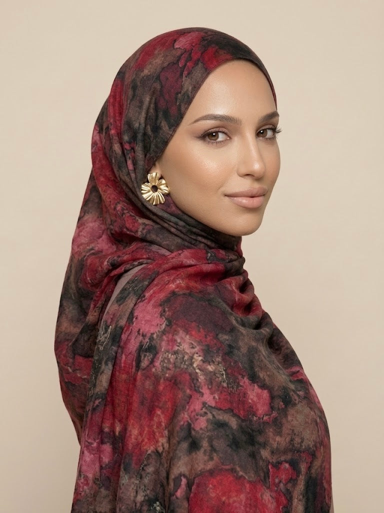 Nebula Maroon Modal Hijab
