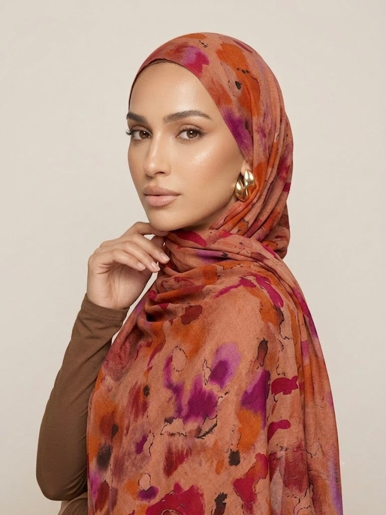 Terracotta Bloom Modal Hijab