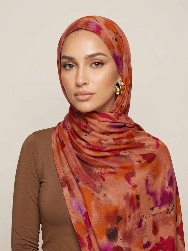 Terracotta Bloom Modal Hijab