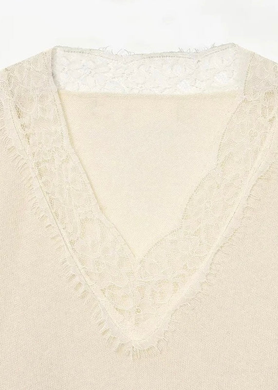 Noor Lace Trim Knit Top (2 Colors)