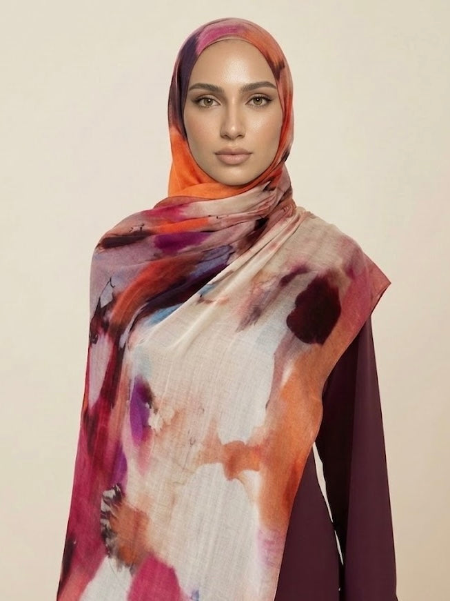 Sunset Ink Modal Hijab