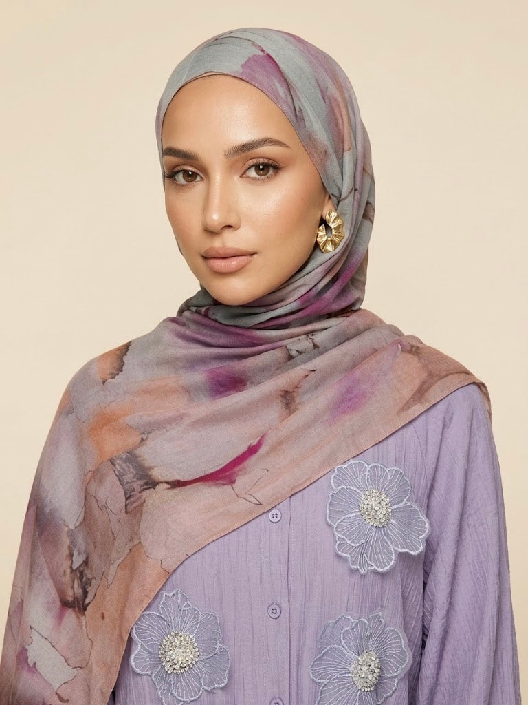Aquarelle Bloom Modal Hijab