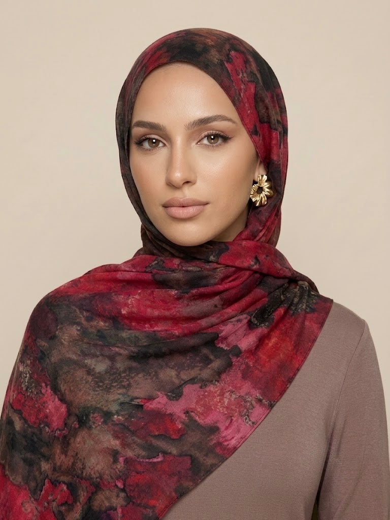 Nebula Maroon Modal Hijab