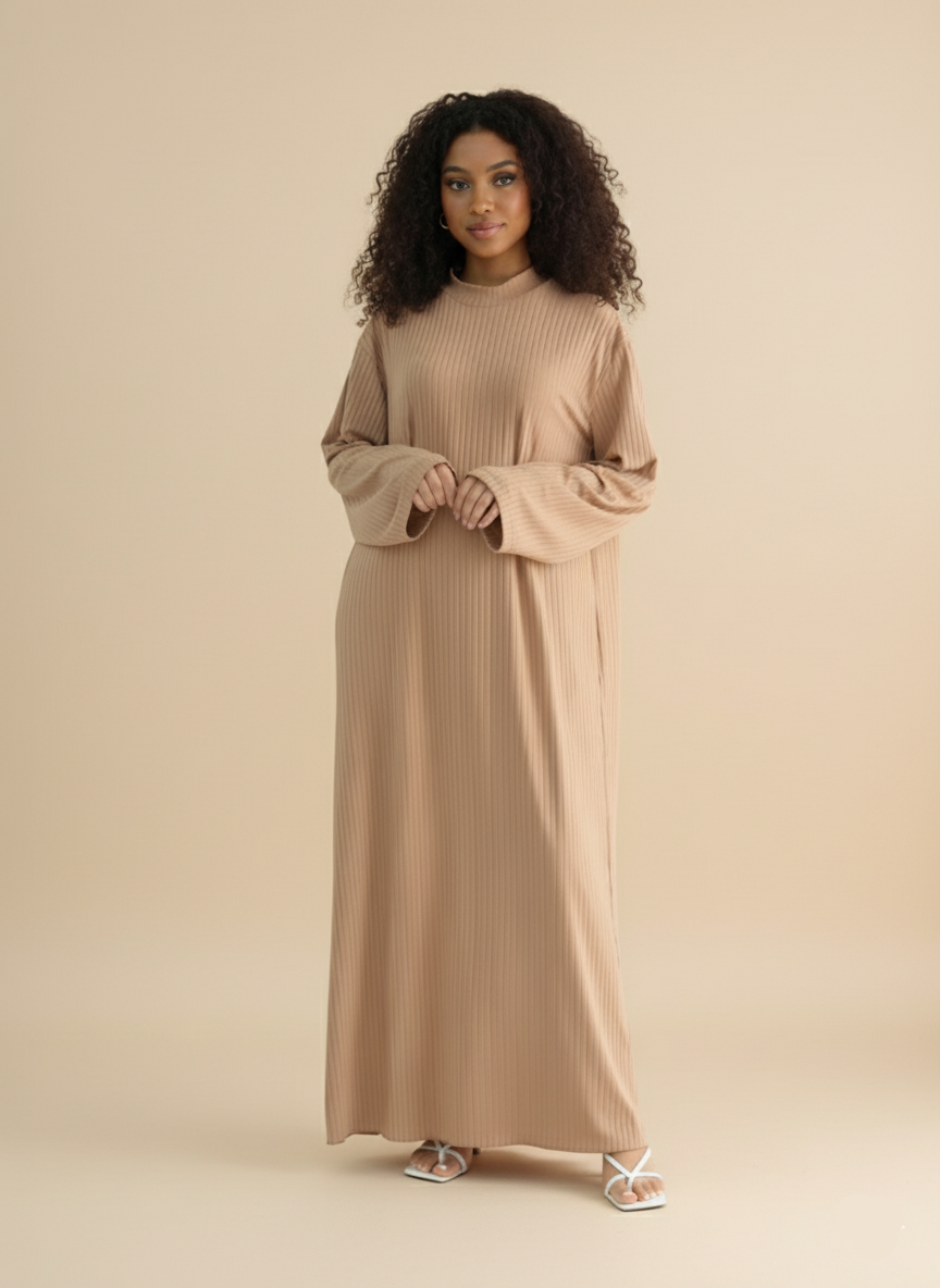 Heba Lightweight Knit Abaya Dress (8 Colors)
