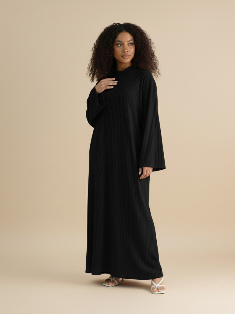 Heba Lightweight Knit Abaya Dress (8 Colors)
