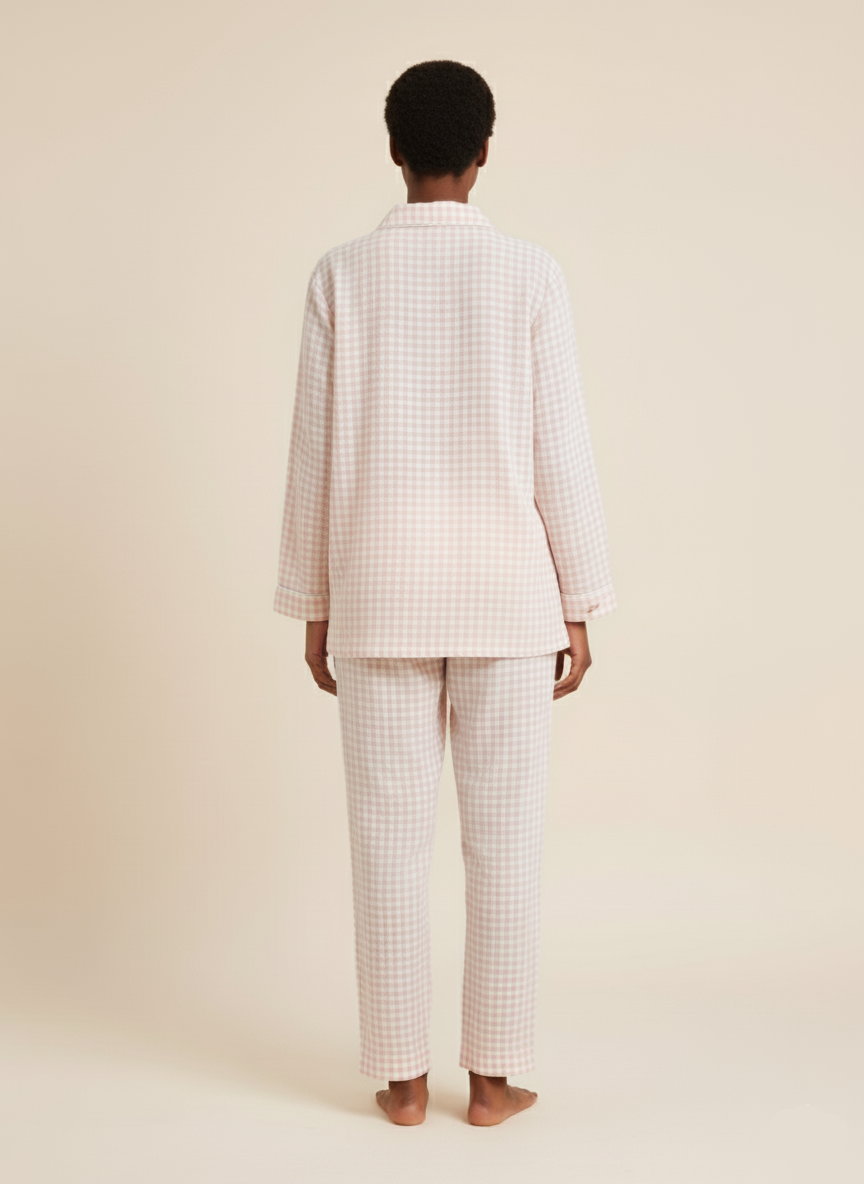 Soft Gingham Cotton Lounge Set