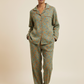 Ayla Leaf Print Cotton Pajama Set (2 Colors)
