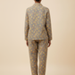 Ayla Leaf Print Cotton Pajama Set (2 Colors)