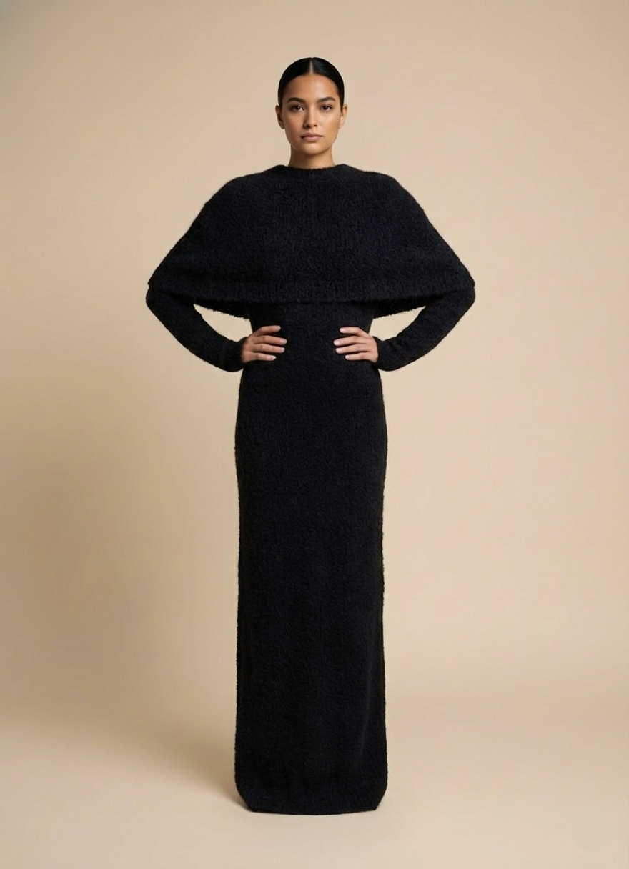 Zaina  Brushed Knit Maxi Dress Set