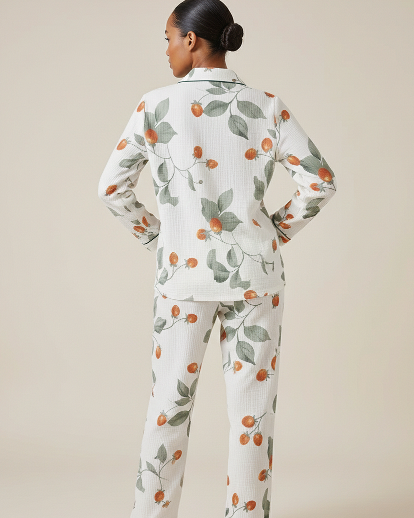 Orange blossom cotton PJ set