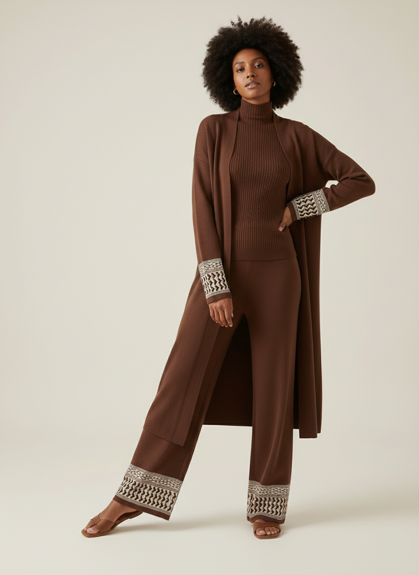 Keffiyeh knit 3 piece Co-ord set