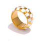 Lucy Enamel Checkered Ring