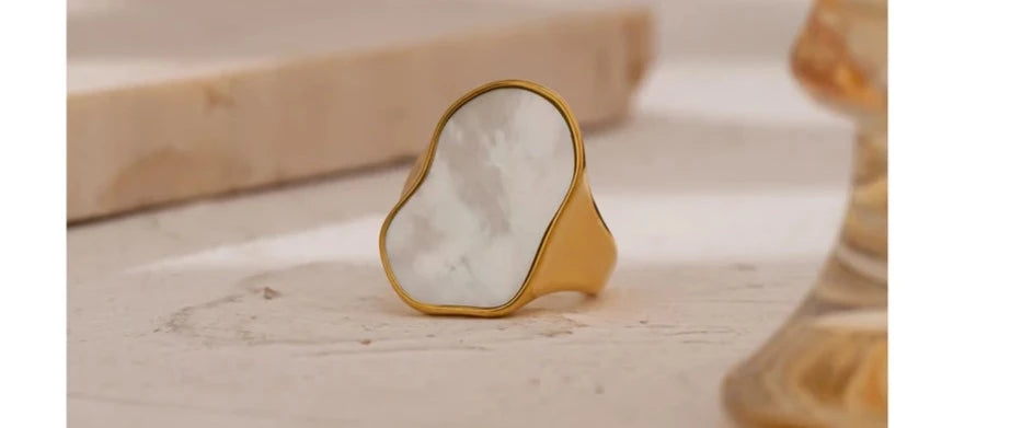 Anastasia Irregular Natural Shell  Rings