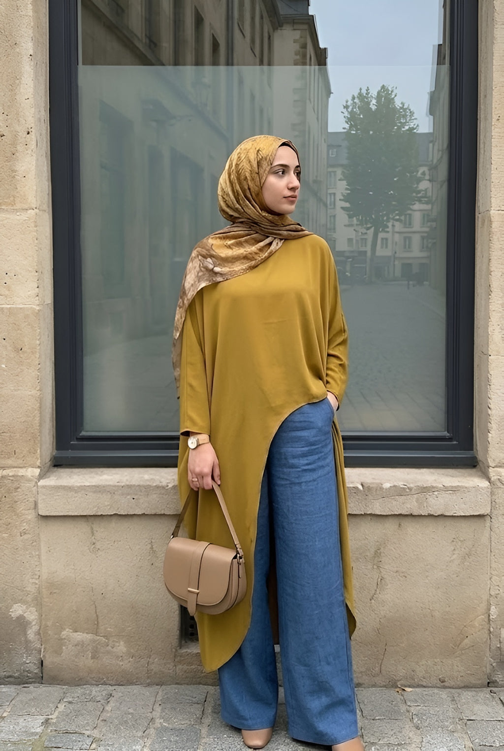 Ramiza Curved slit Top