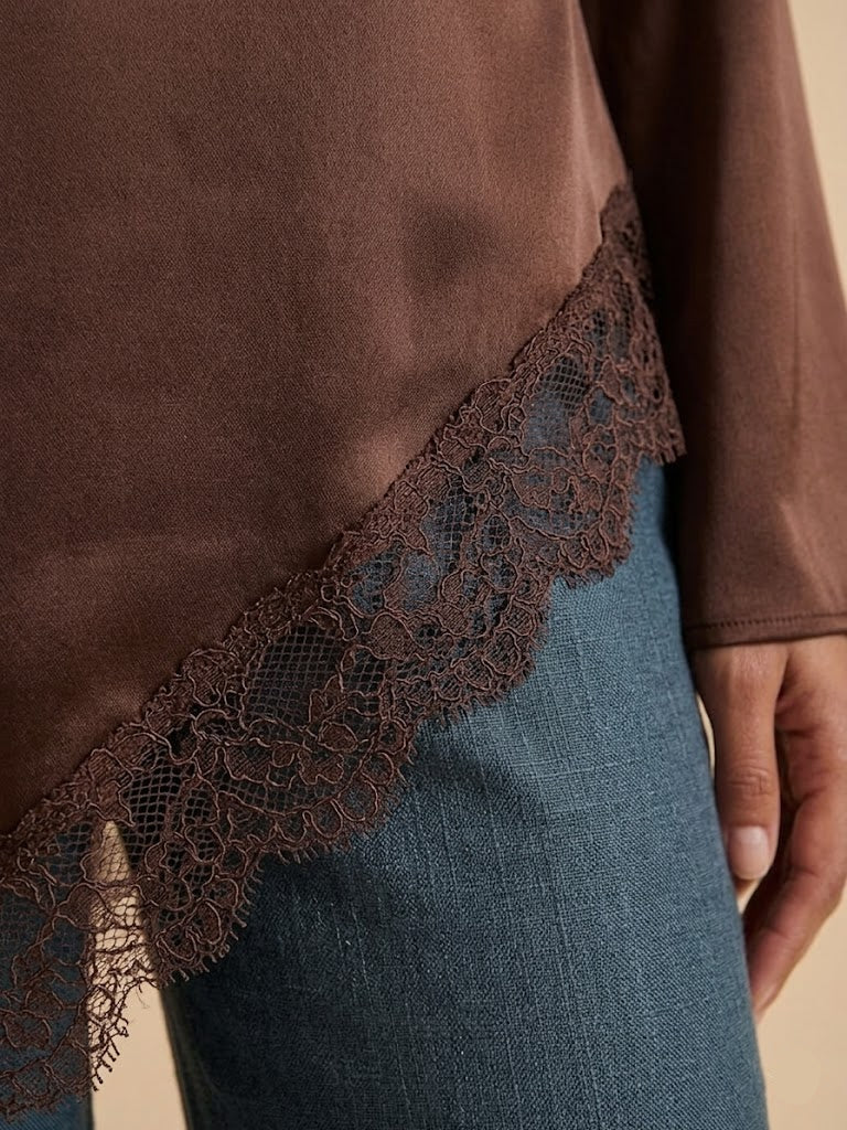 Astra Asymmetric Lace Tunic Top (2 Colors)