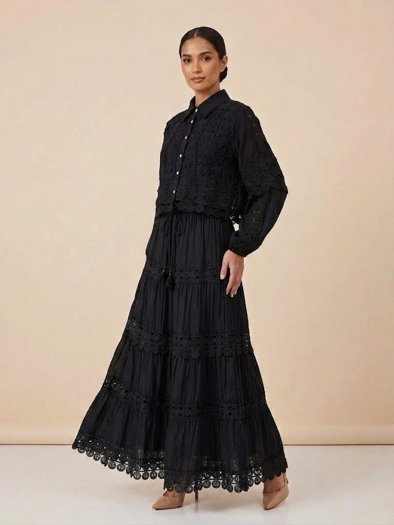 Anoosha Lace Crop Top & Skirt Set (3 Colors)