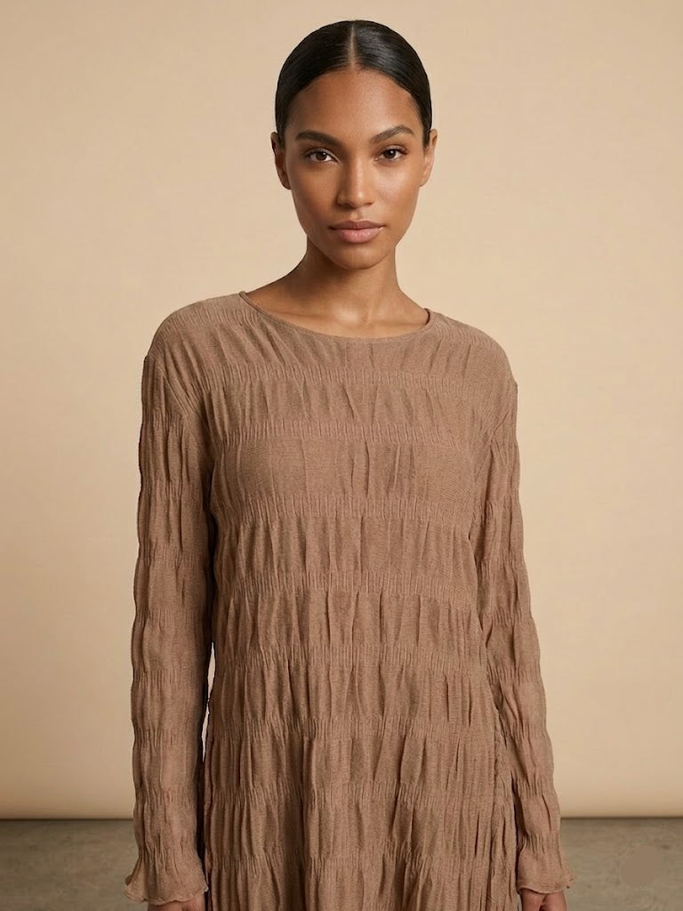 Desert Drape Asymmetric Textured Top