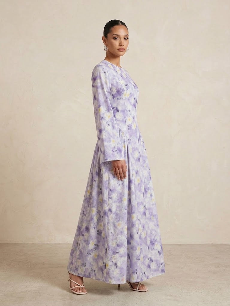 Mohsana Cotton Floral Lace-Up Dress (2 colors)