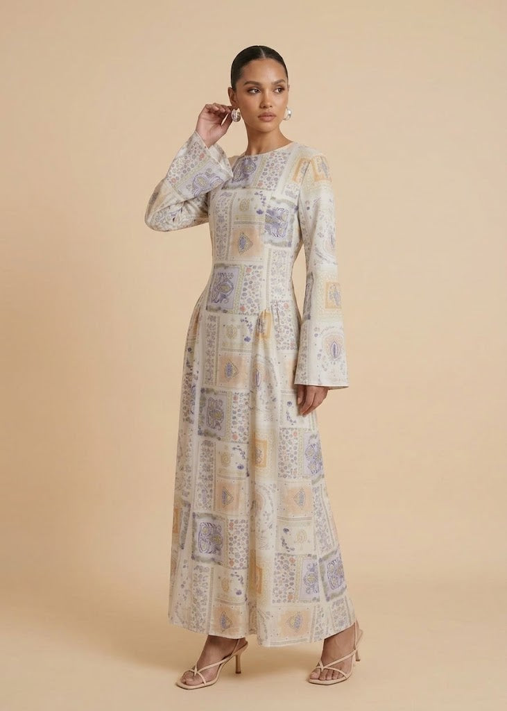 Jamia Lace-Up Cotton Dress(2 Colors)