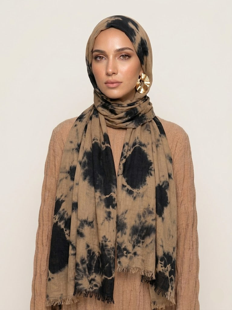 Mocha splash Crinkle Modal Hijab