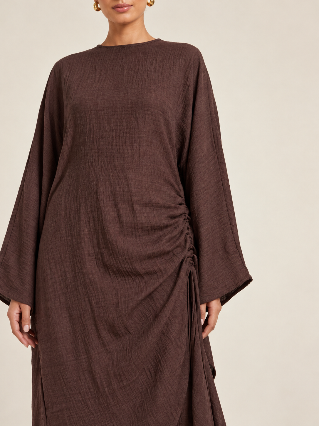 Muzaina Ruched Inner tie Tunic & Wide-Leg Co-ord Set