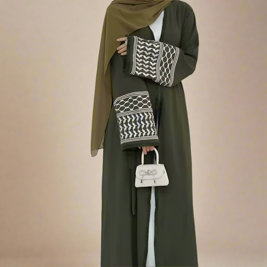 Palestinian Keffiyeh inspired Kimono Abaya Robe (5 colors)