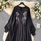 Qadira Embroidered Loose Tunic Dress