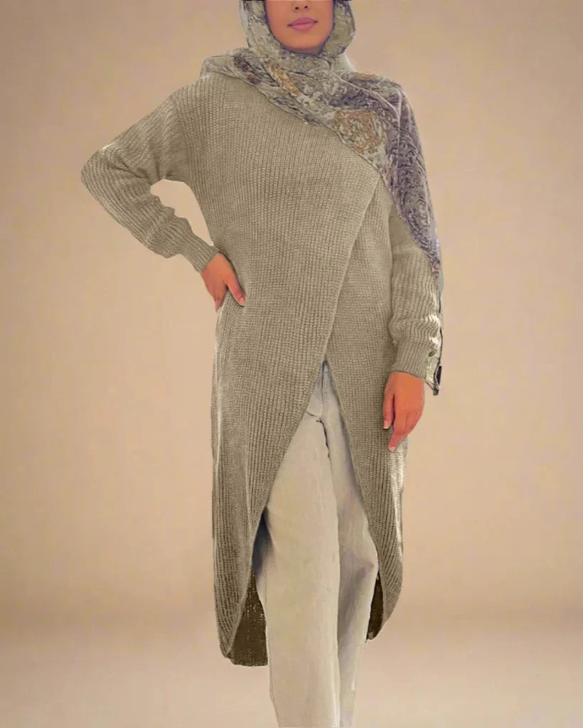 Amoura Asymmetrical Sweater Tunic(4 Colors)