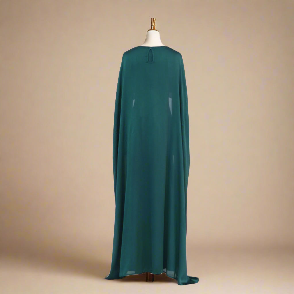 Azizah back tie dress with cape