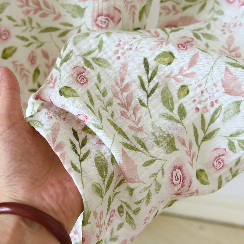 Phoebe Green Leaf Rose Printed Pajama set