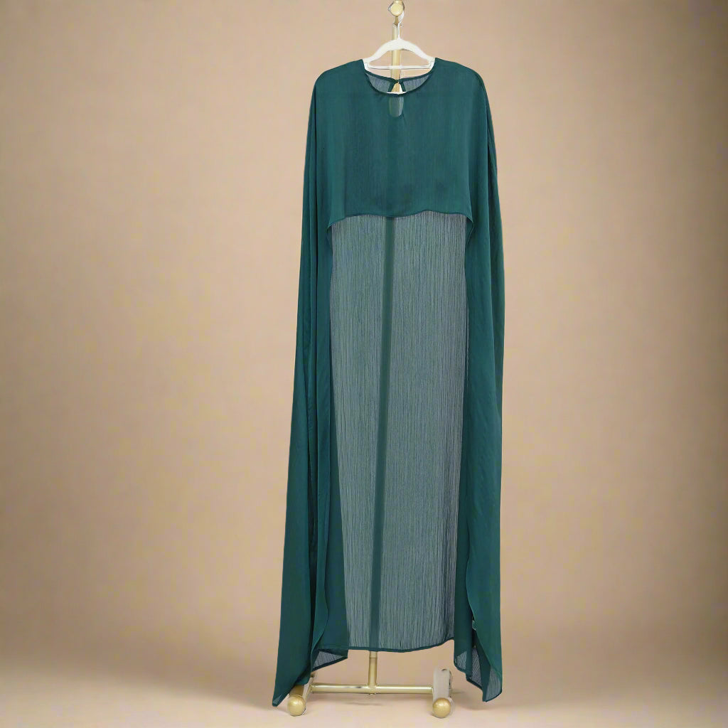 Azizah back tie dress with cape