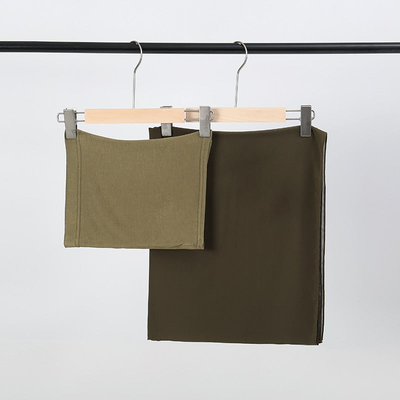 Hijab 2 piece set-Chiffon Hijab+Jersey Inner Cap (15 Colors)