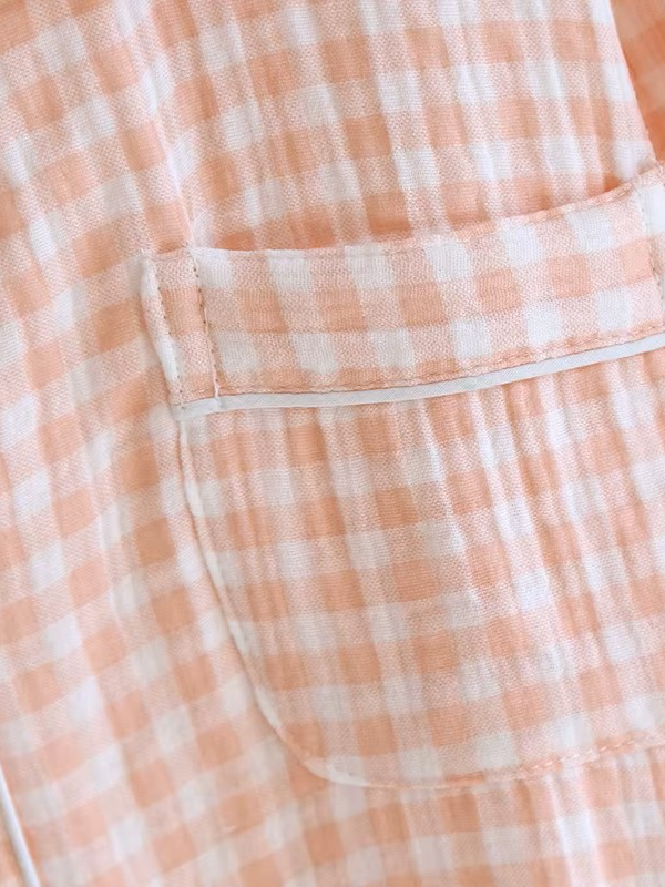 Soft Gingham Cotton Lounge Set