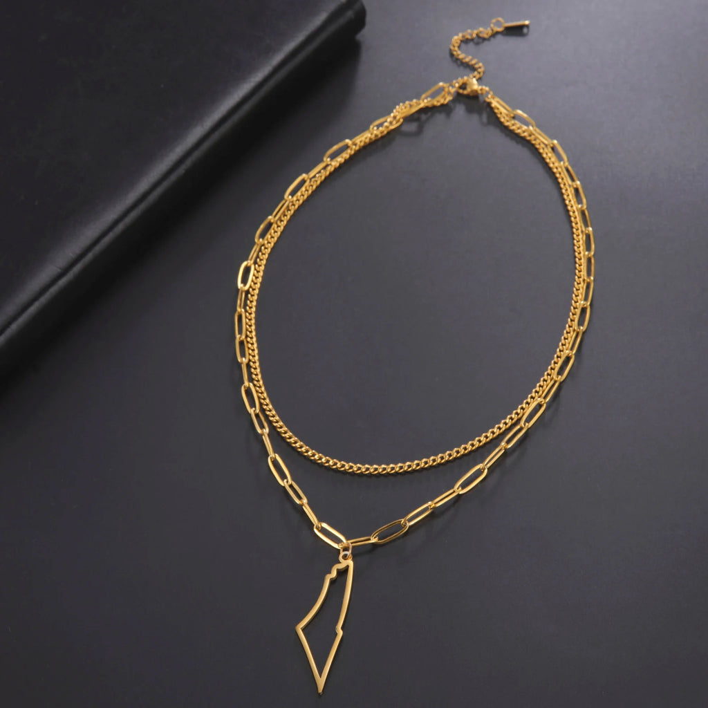 Palestine flag-inspired necklace (2 styles)