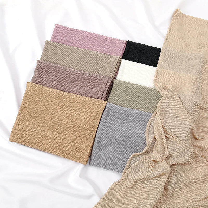 Nora Solid Color Textured Jersey Hijab (10 colors)