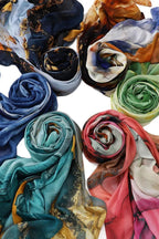 Marble Printed Modal Hijab -Black &Gold