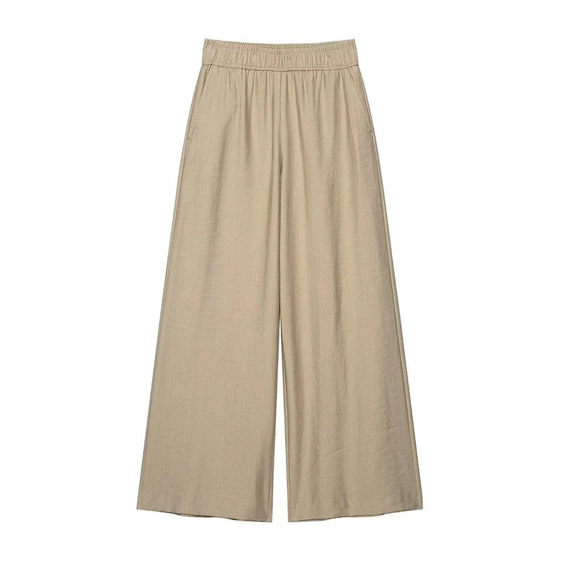 Zoreed Twisted Wrap Shirt & Wide-Leg pants set