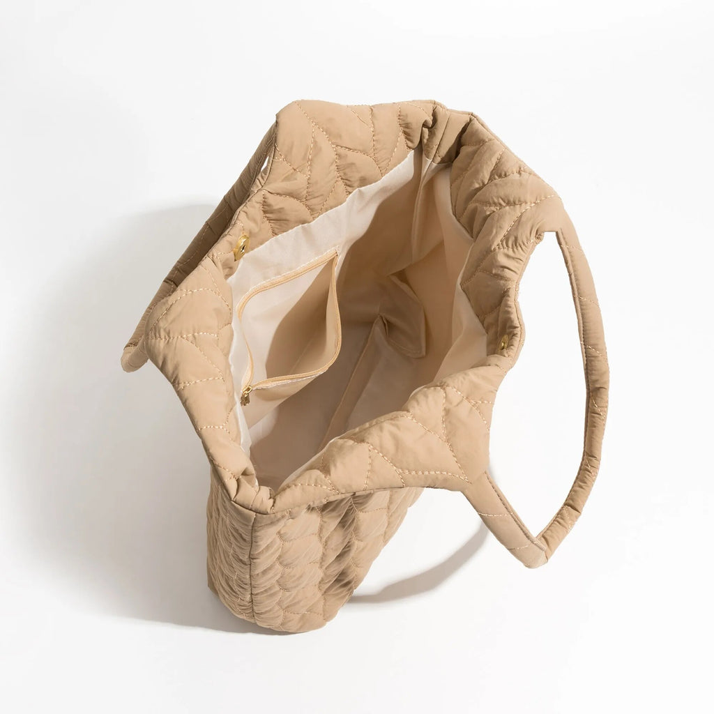 Leighton Quilting Padded Tote Handbag (4 Colors)