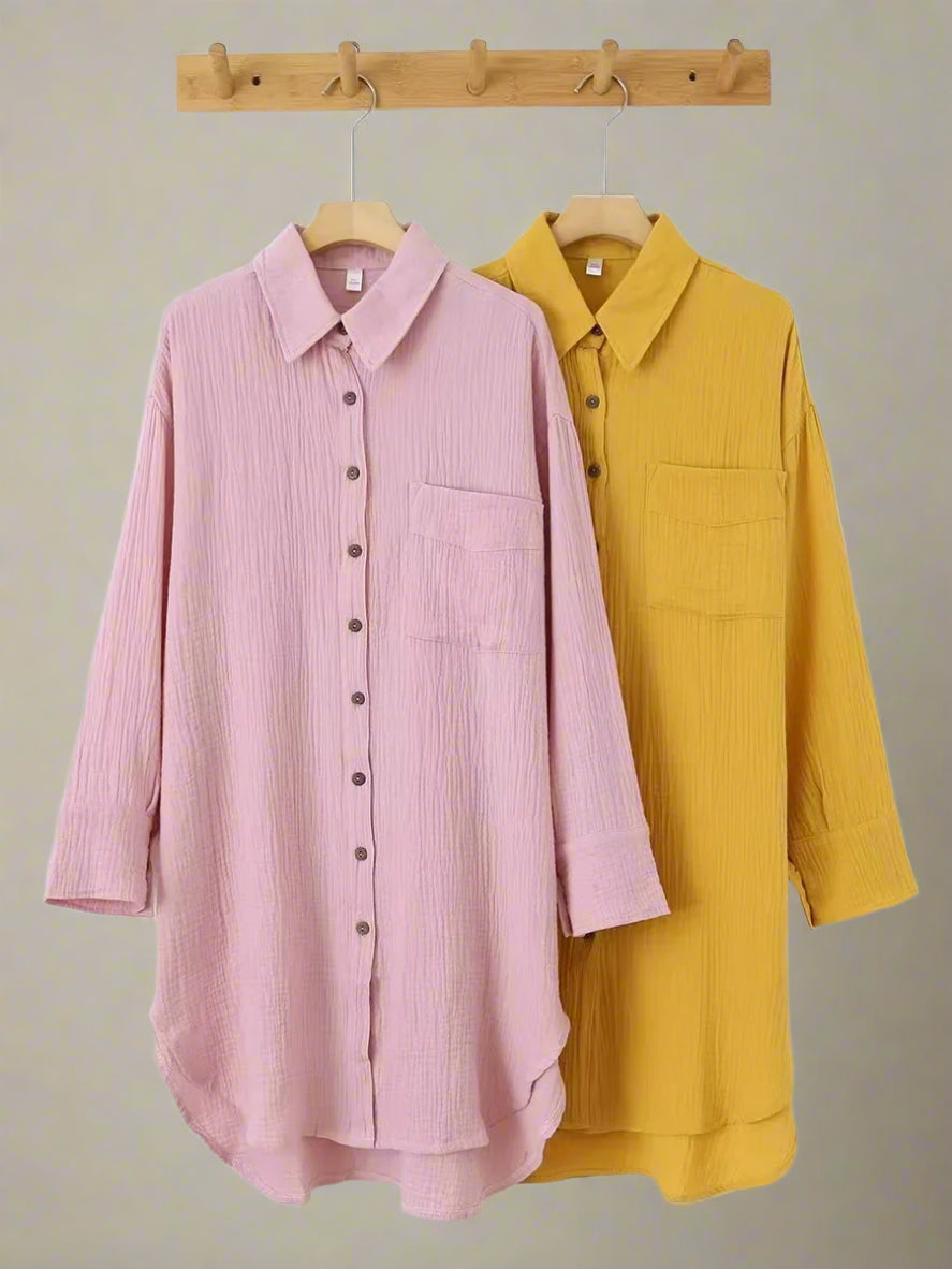 Ghizlan Cotton modest tunic shirt - Everyday Light shirt