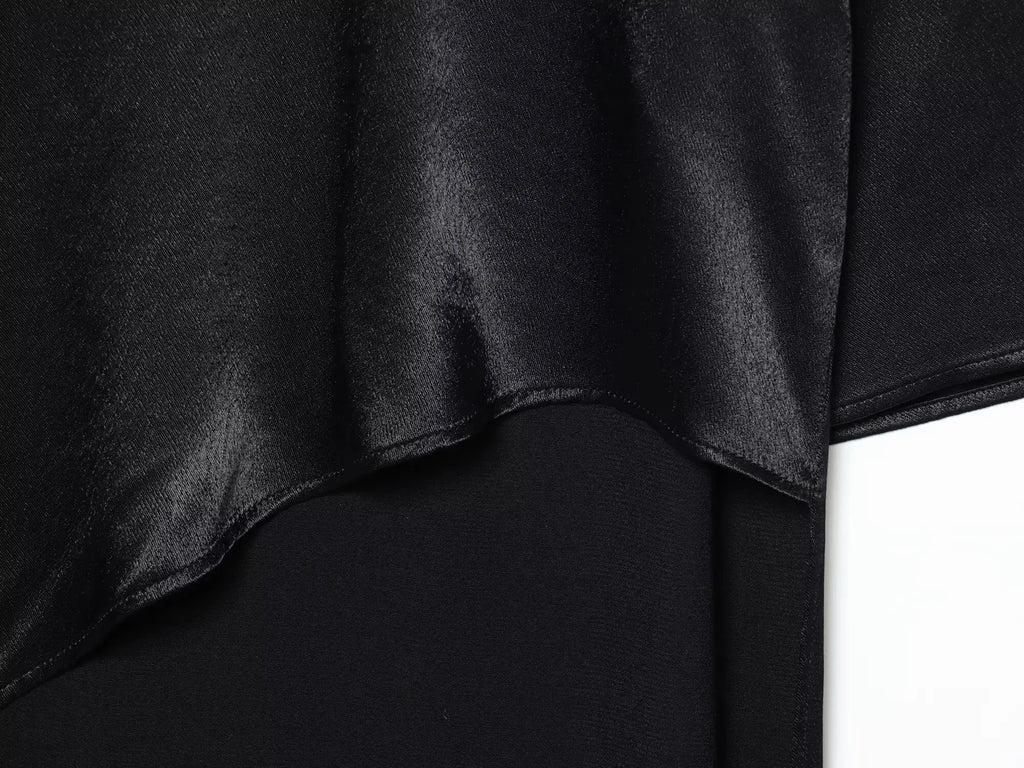 Imrana Asymmetric Satin Tunic Top