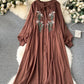 Qadira Embroidered Loose Tunic Dress