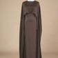 Azizah back tie dress with cape