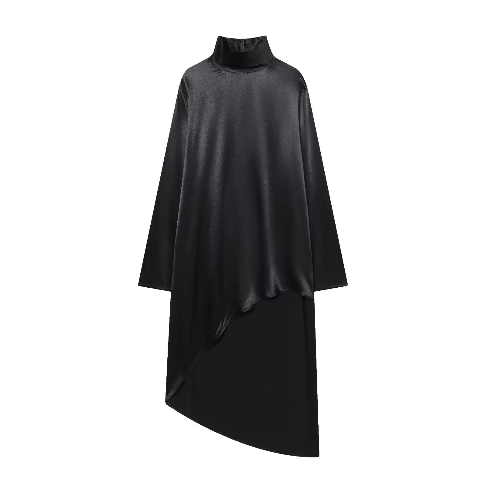 Imrana Asymmetric Satin Tunic Top