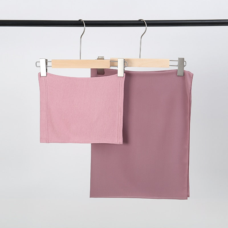 Hijab 2 piece set-Chiffon Hijab+Jersey Inner Cap (15 Colors)