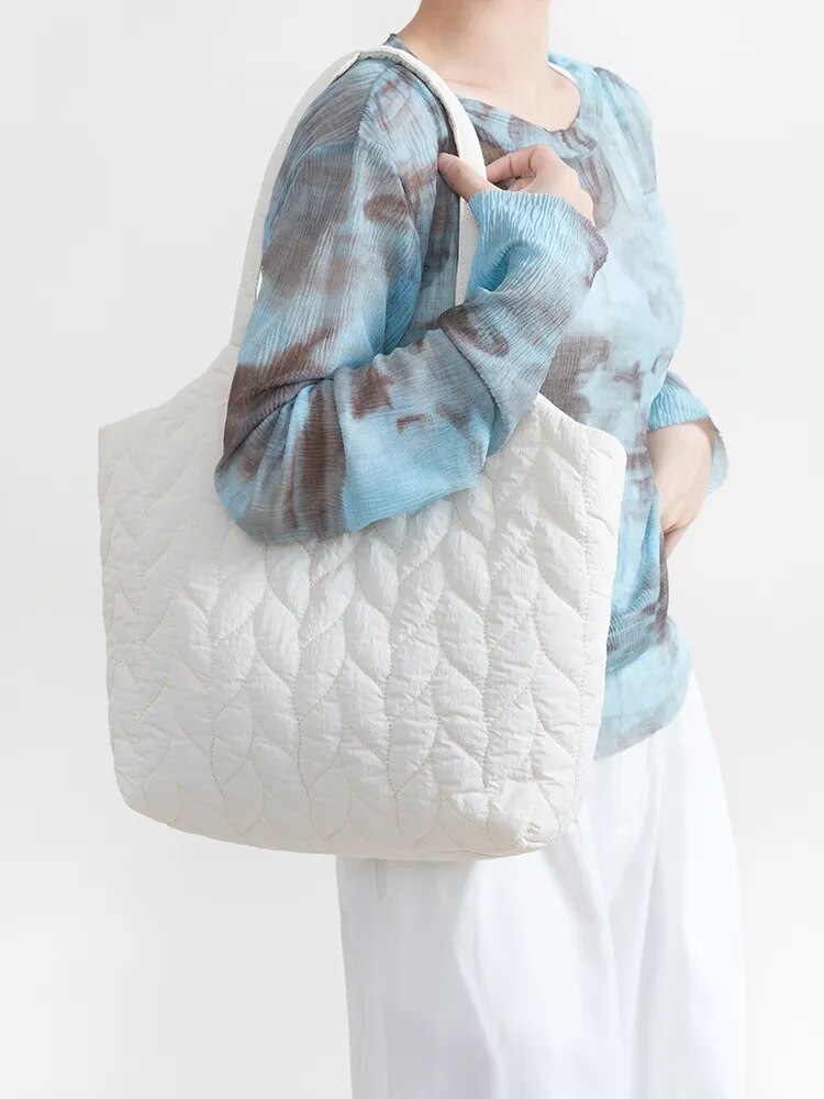 Leighton Quilting Padded Tote Handbag (4 Colors)