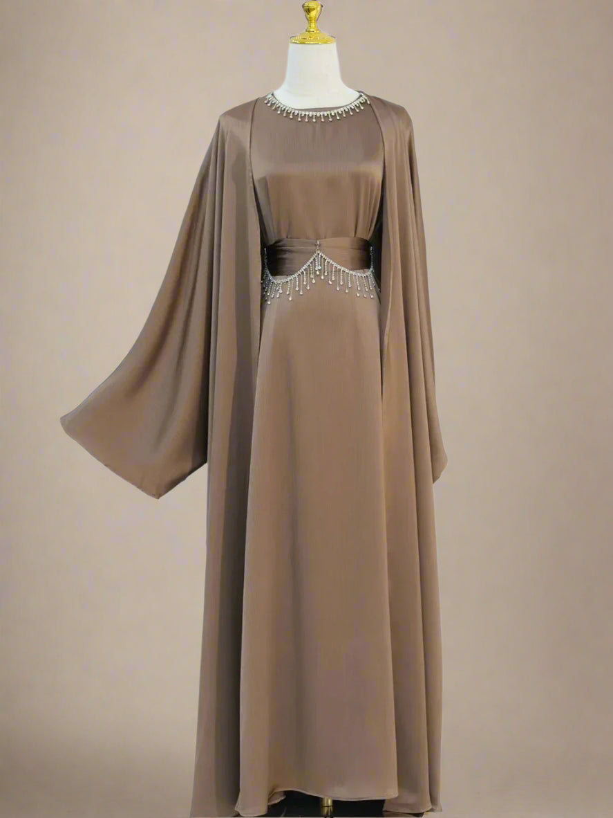 Isla Kaftan abaya set with stone chains (9 Colors)