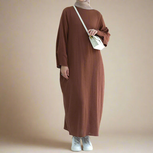 Hasna Muslin Cotton Abaya Dress