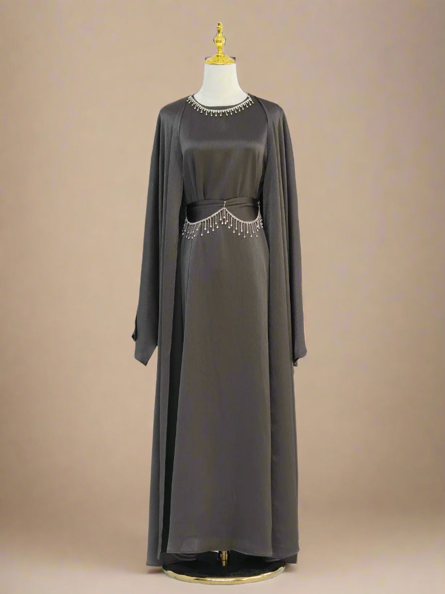 Isla Kaftan abaya set with stone chains (9 Colors)