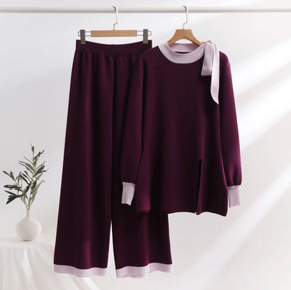 Violeta Knitted suit-Two piece set(4 Colors)